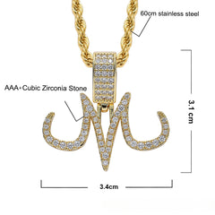 Trendy Anime Logo Pendant Zircon Necklace