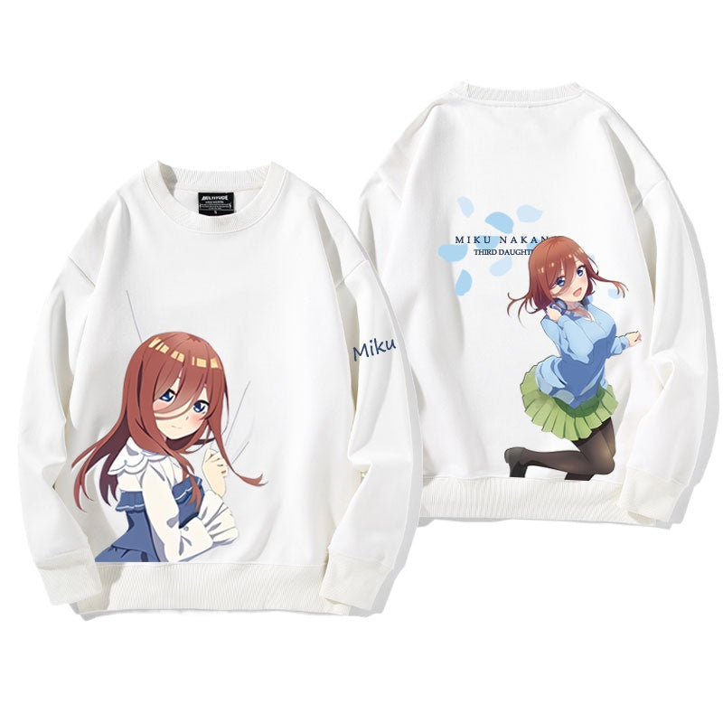 Nakano Anime Round Neck Loose Sweatshirt