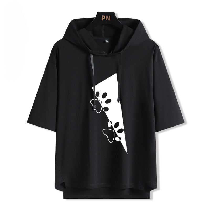Vtuber Anime Hooded Short-sleeved Shirt