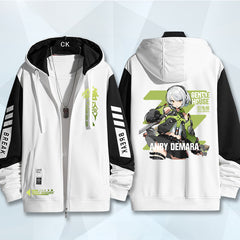 Unisex Game Print Zip Up Hoodie