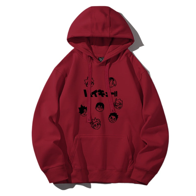 Casual Anime Graphic Print Pullover Hoodie