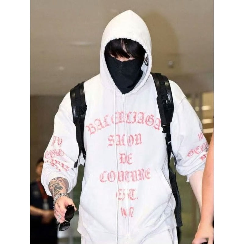 Trendy Jungkook Same Zip-up Hoodie Top