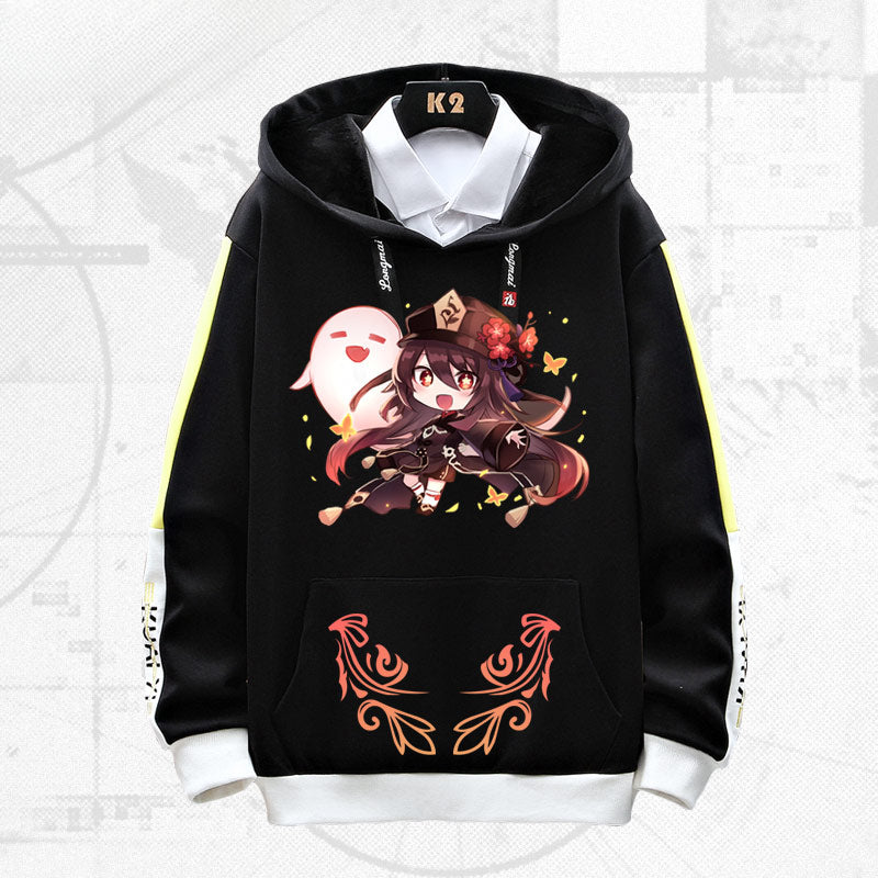 Unisex Game Hutao Graphic Loose Hoodie