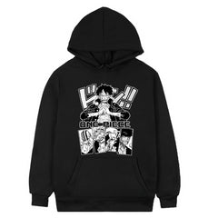 Unisex Casual Luffy Print Loose Hoodie