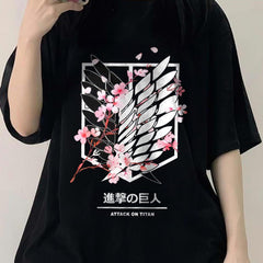 Unisex Wings of Freedom Anime Crewneck T-shirt