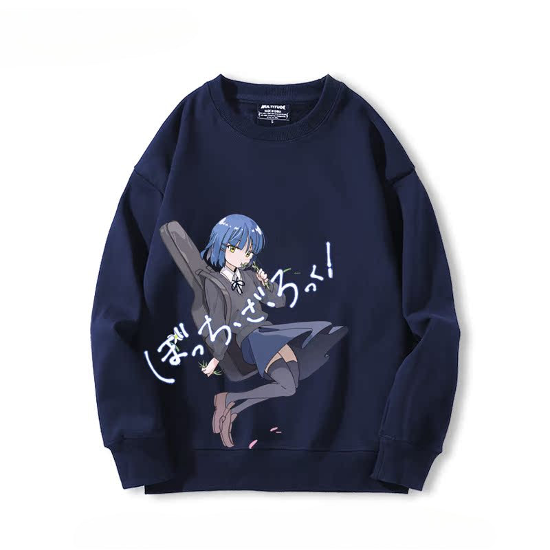 Casual Anime Graphic Crew Neck Sweatshirt