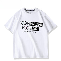 Unisex Anime Letter Short-sleeved Tee