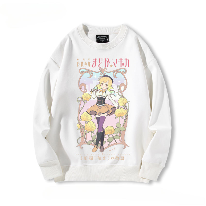Cute Girls' Anime Crew Neck Sweatshirt