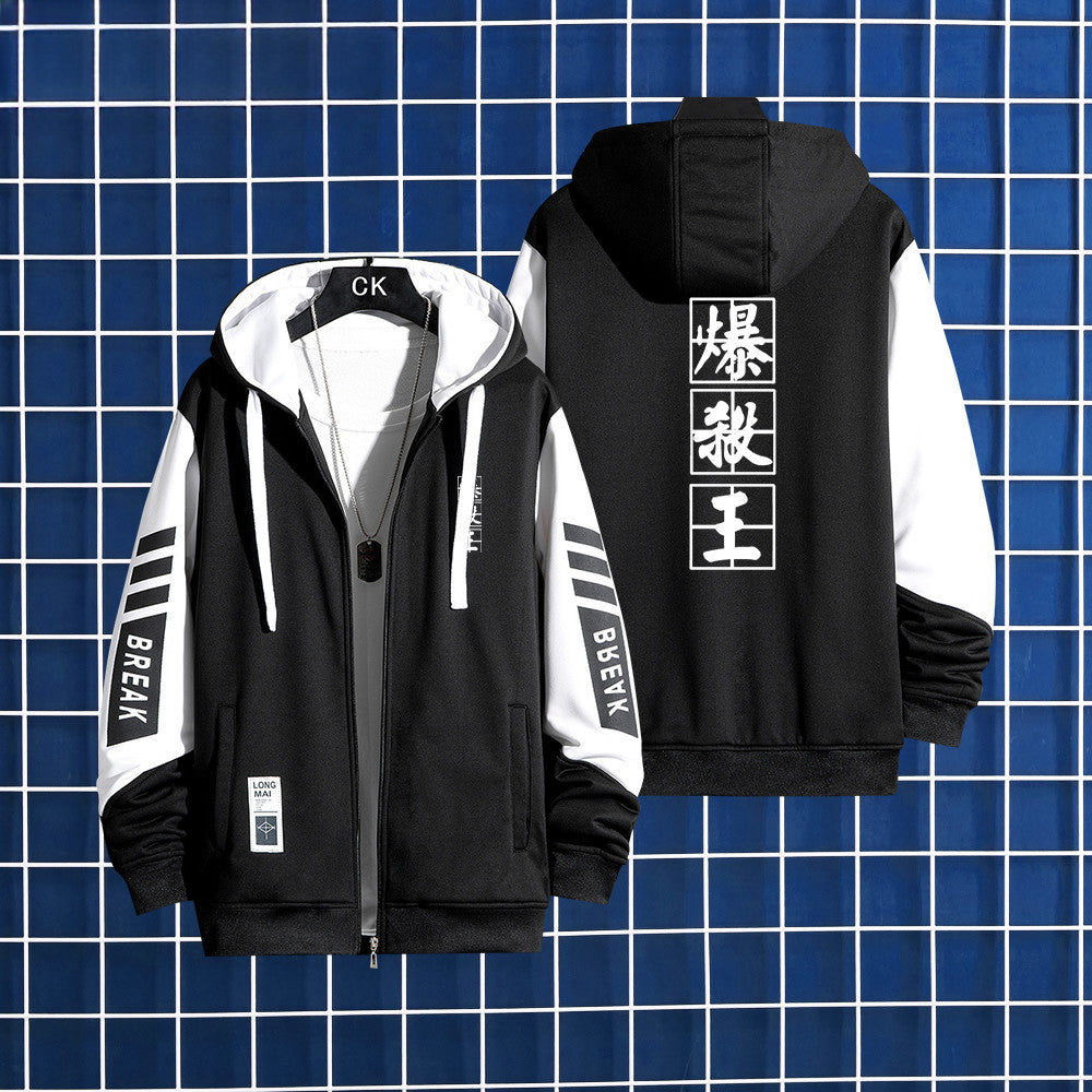 Unisex Shoto Anime Print Zipper Hoodie