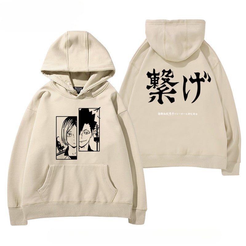 Unisex Anime Graphic Print Pullover Hoodie