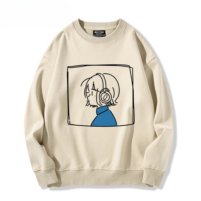 Girls' Anime Cos Loose Sweatshirt