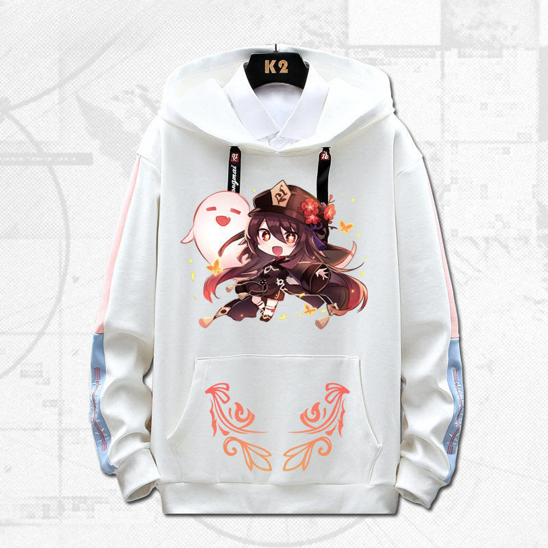 Unisex Game Hutao Graphic Loose Hoodie