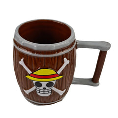 Anime Straw Hat Jolly Roger Barrel Ceramic Coffee Tea 3D Mug
