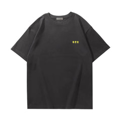 H2H LEMON TANG Korean Letter Short-sleeved T-shirt