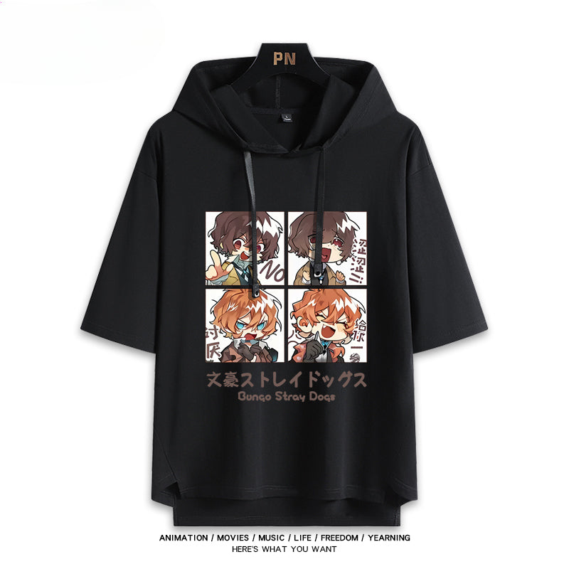 Anime Cos Hooded Short-sleeved T-shirt