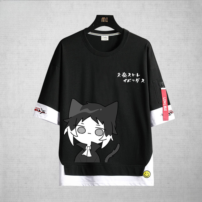 Chic Anime Cotton Loose Crew Neck T-Shirt