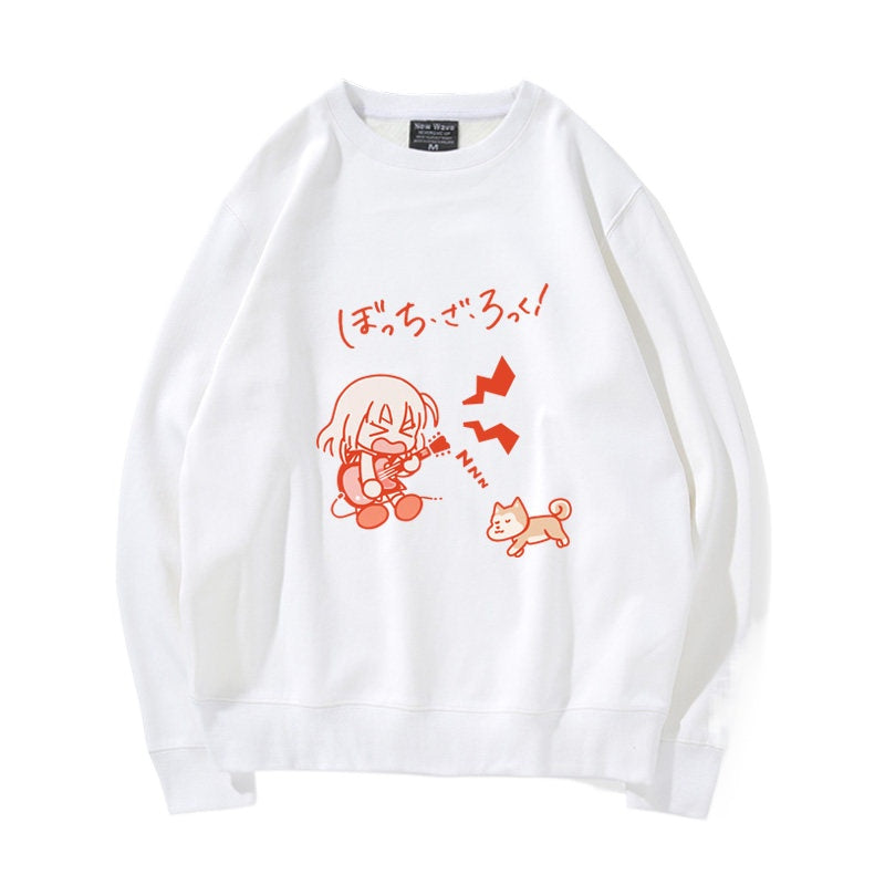 Bocchi Cartoon Crew Neck Sweatshirt Top
