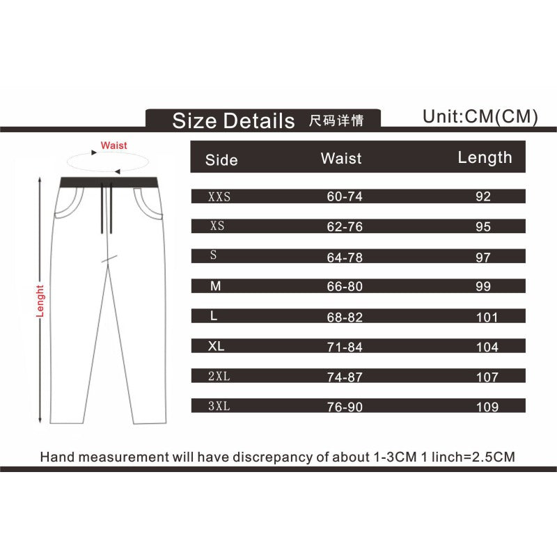 Unisex Retro Washed Anime Print Leisure Trousers