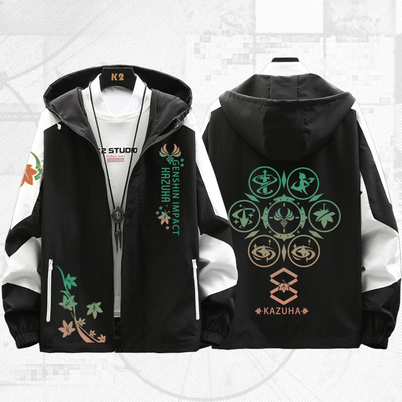 Unisex Game Pattern Thin Hooded Jacket