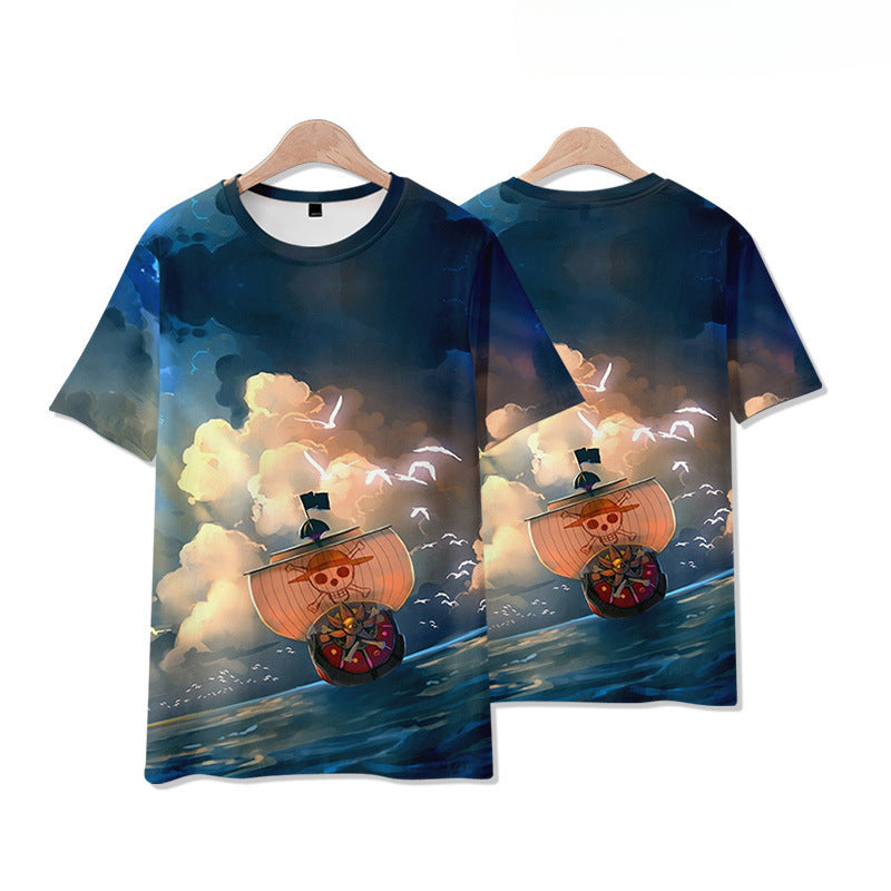 Unisex Luffy Zoro Ace Anime 3D Print Summer T-Shirt