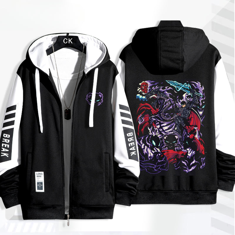 Men's and Women's Anime Print Zipper Hoodie