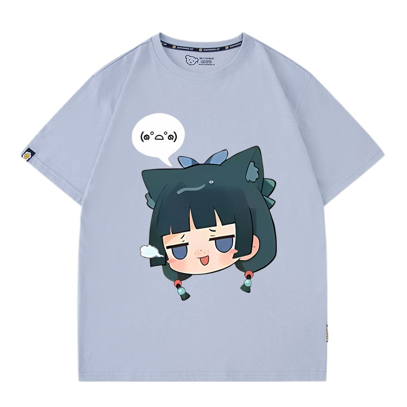 Casual Anime Pattern Cotton Short Sleeve T-Shirt