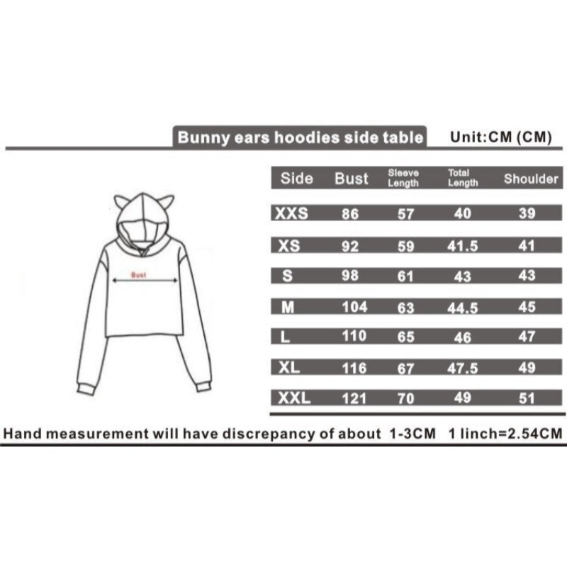 Women's Harry Loose Cat Ears Cropped Hoodie