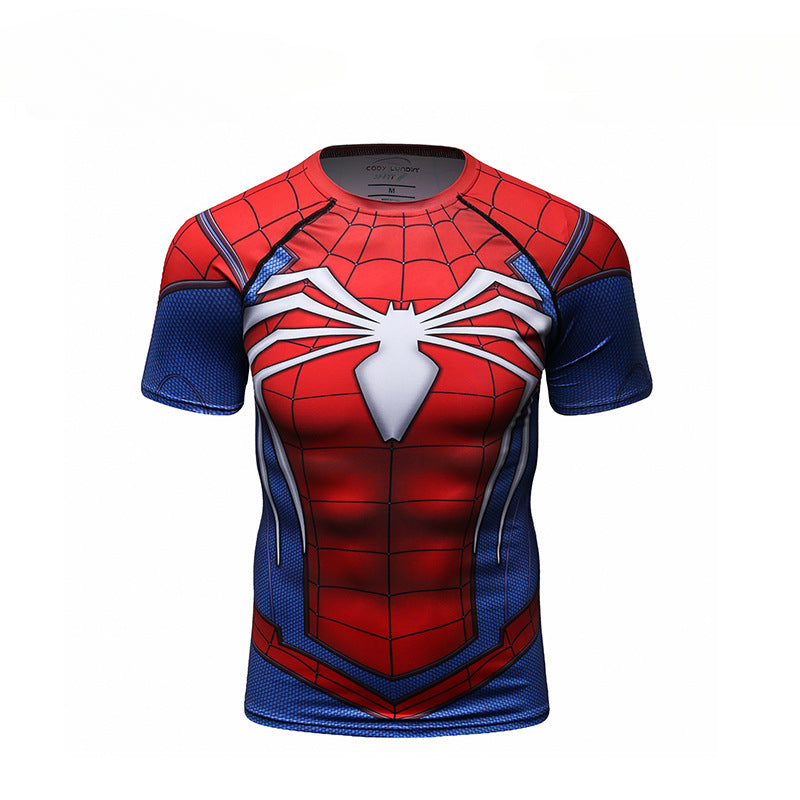 Cool Spider Fitness Training Elastic Slim Shirt