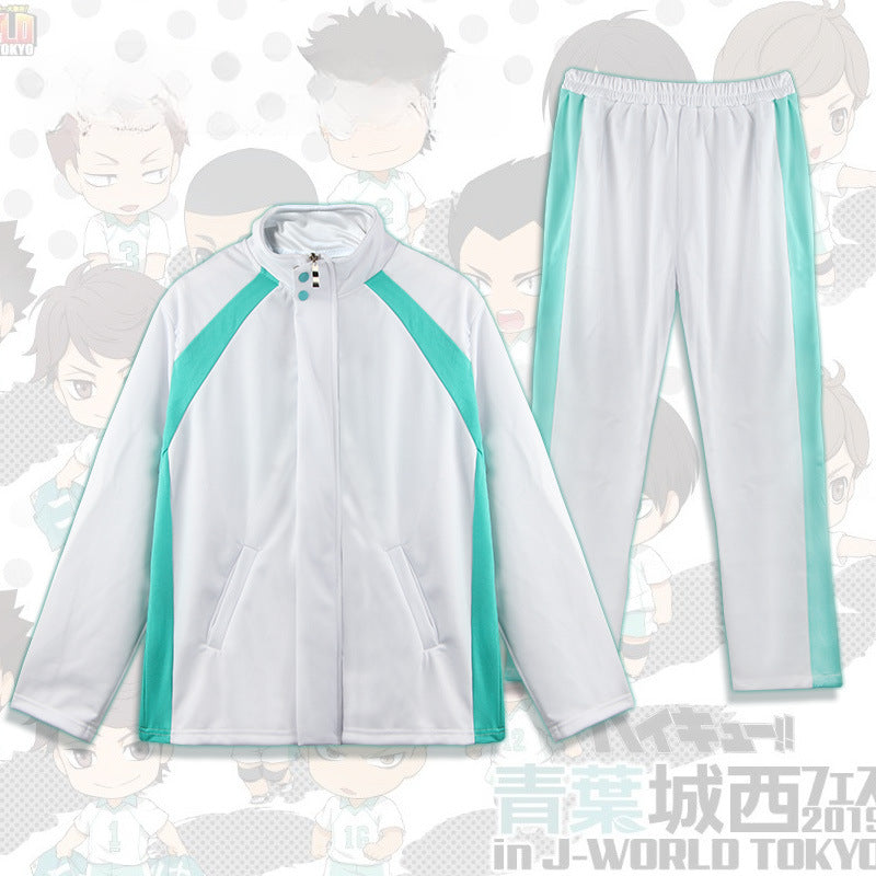 Unisex Aoba Johsai High Cosplay Coat Pants Suit