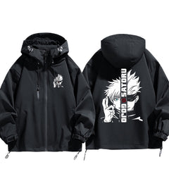 Unisex Anime Gojo Pattern Zipper Jacket