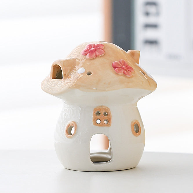 Cartoon Mushroom Candle Holder Ornament