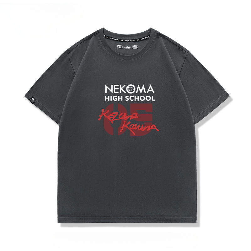 Unisex Nekoma High Short-sleeved Cotton T-shirt
