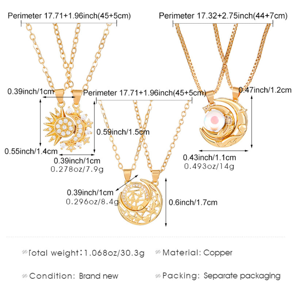 Sun & Moon Necklace Set