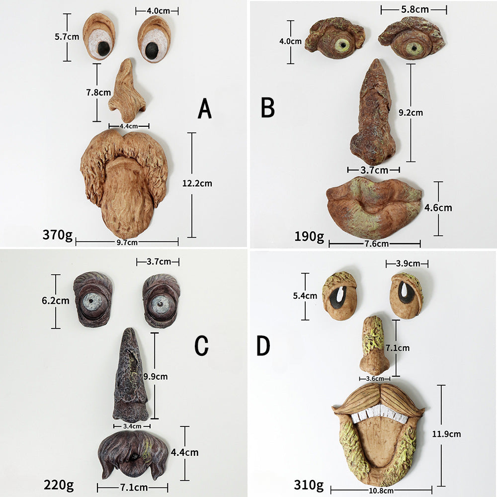 Funny Luminous Tree Facial Features Decoration