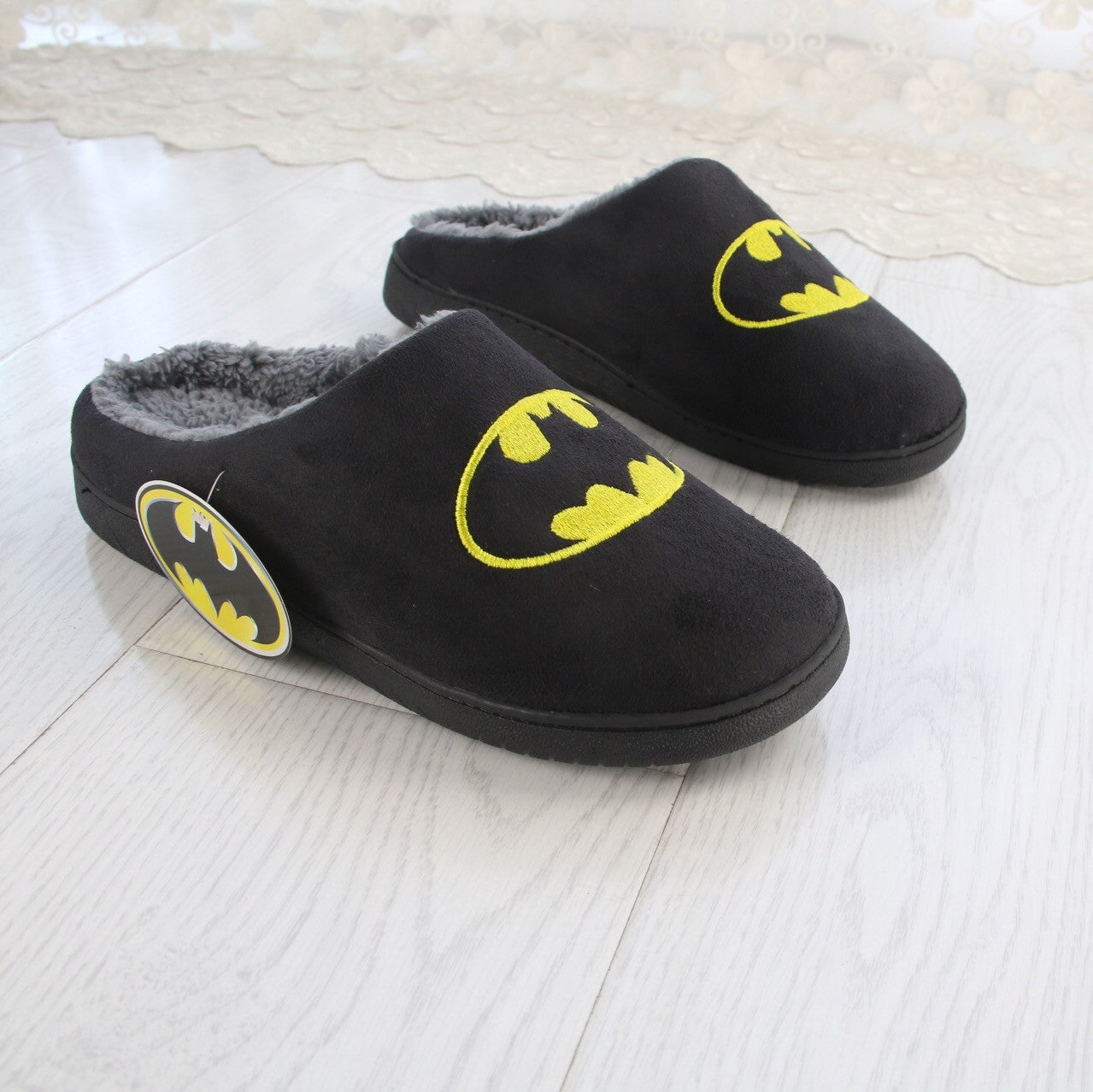 Trendy Comic Logo Cotton Slippers