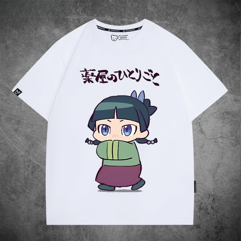 Girl's Anime Pattern Short Sleeve T-Shirt