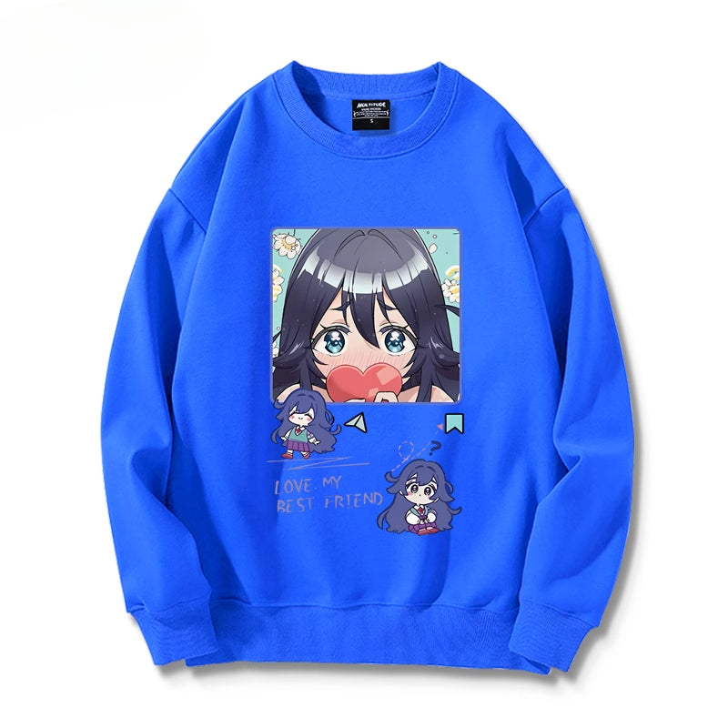 Cute Anime Printed Crew Neck Sweatshirt