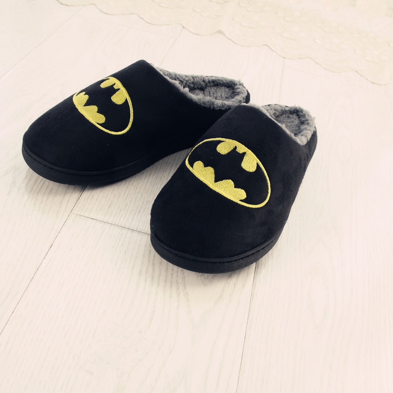 Trendy Comic Logo Cotton Slippers