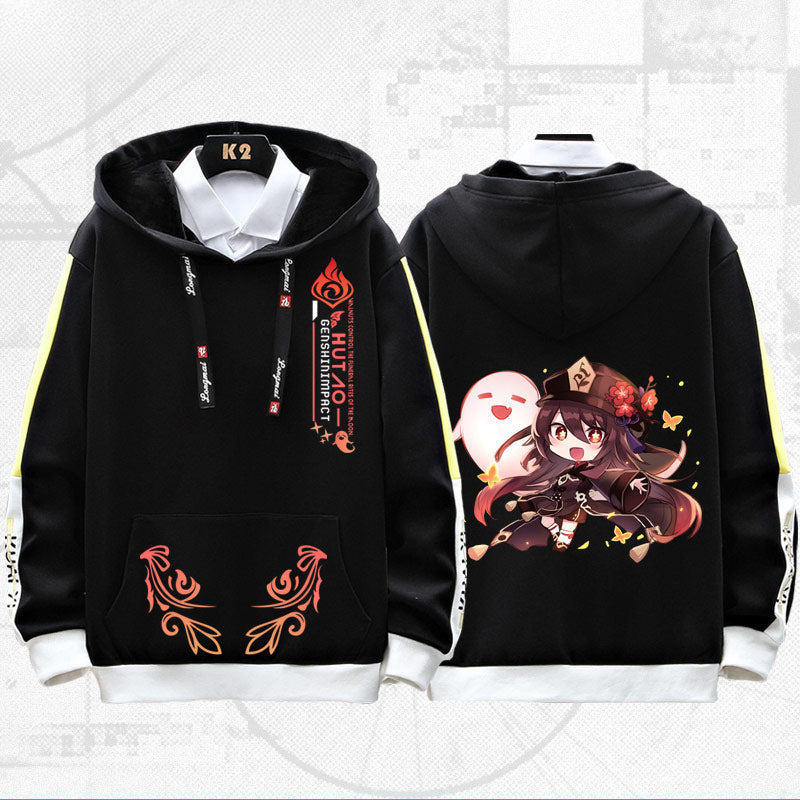 Unisex Game Hutao Graphic Loose Hoodie