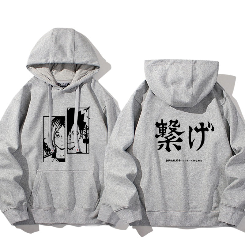 Casual Anime Graphic Print Pullover Hoodie