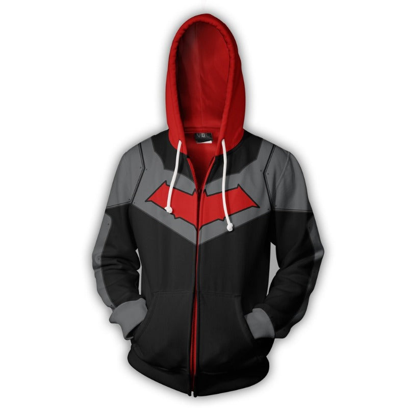 Unisex Nightwing Digital Print Cosplay Zip Up Hoodie