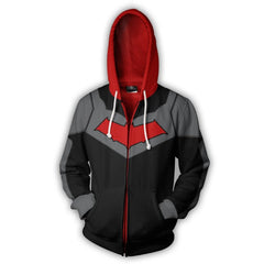 Unisex Nightwing Digital Print Cosplay Zip Up Hoodie