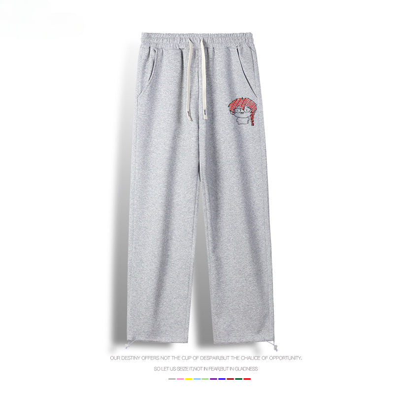 Casual Anime Logo Drawstring Sweatpants