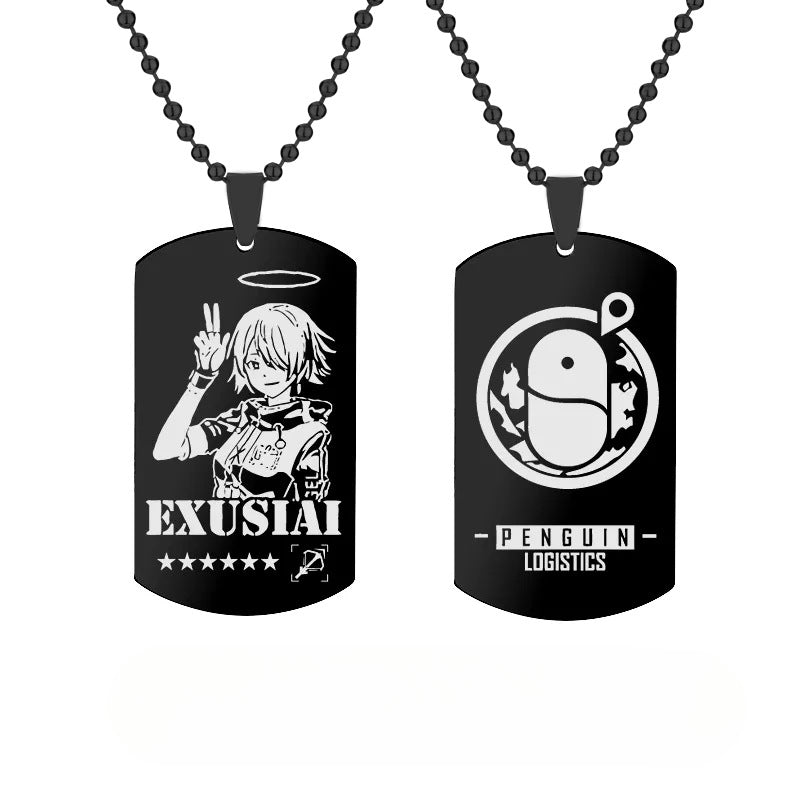Game Character Stainless Steel Tag Necklace