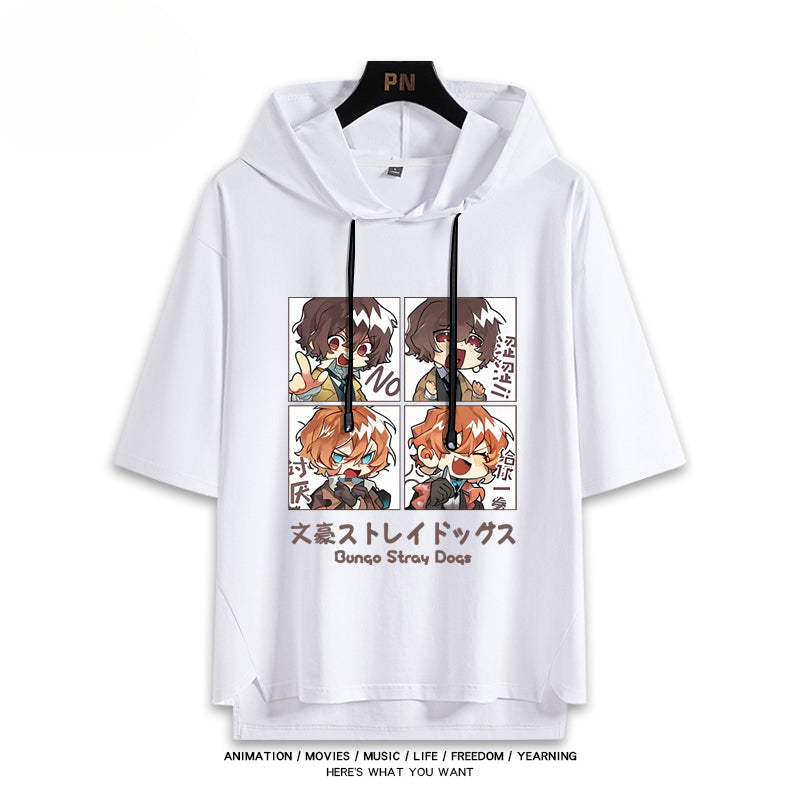 Anime Cos Hooded Short-sleeved T-shirt