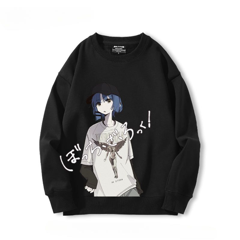 Casual Anime Graphic Crew Neck Sweatshirt