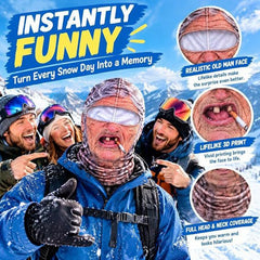 Funny Old Man 3D Ski Mask – Realistic Face Balaclava