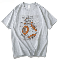 Trendy BB8 Cotton Round Neck Short-sleeved T-shirt