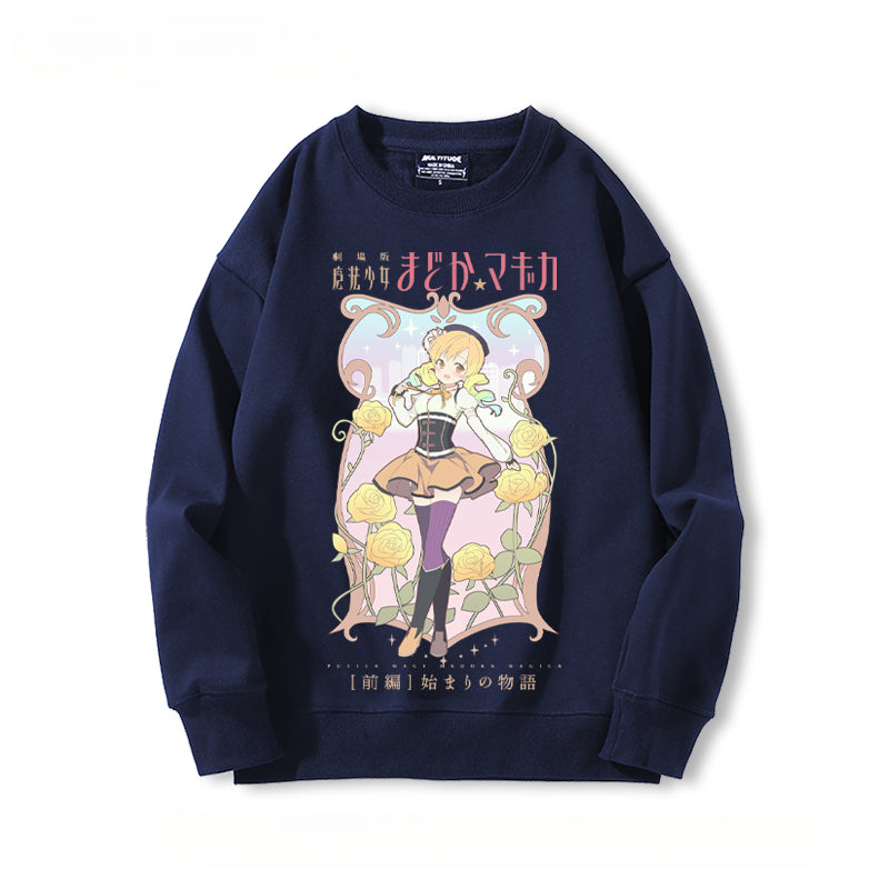 Cute Girls' Anime Crew Neck Sweatshirt