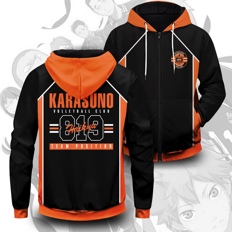 Unisex Anime 3D Print Cosplay Zip Up Hoodie